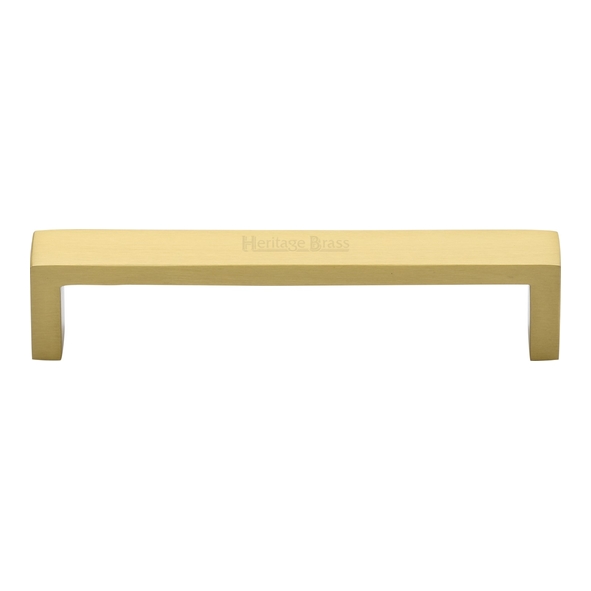 C4520 128-SB • 128 x 136 x 28mm • Satin Brass • Heritage Brass Wide Metro Cabinet Pull Handle